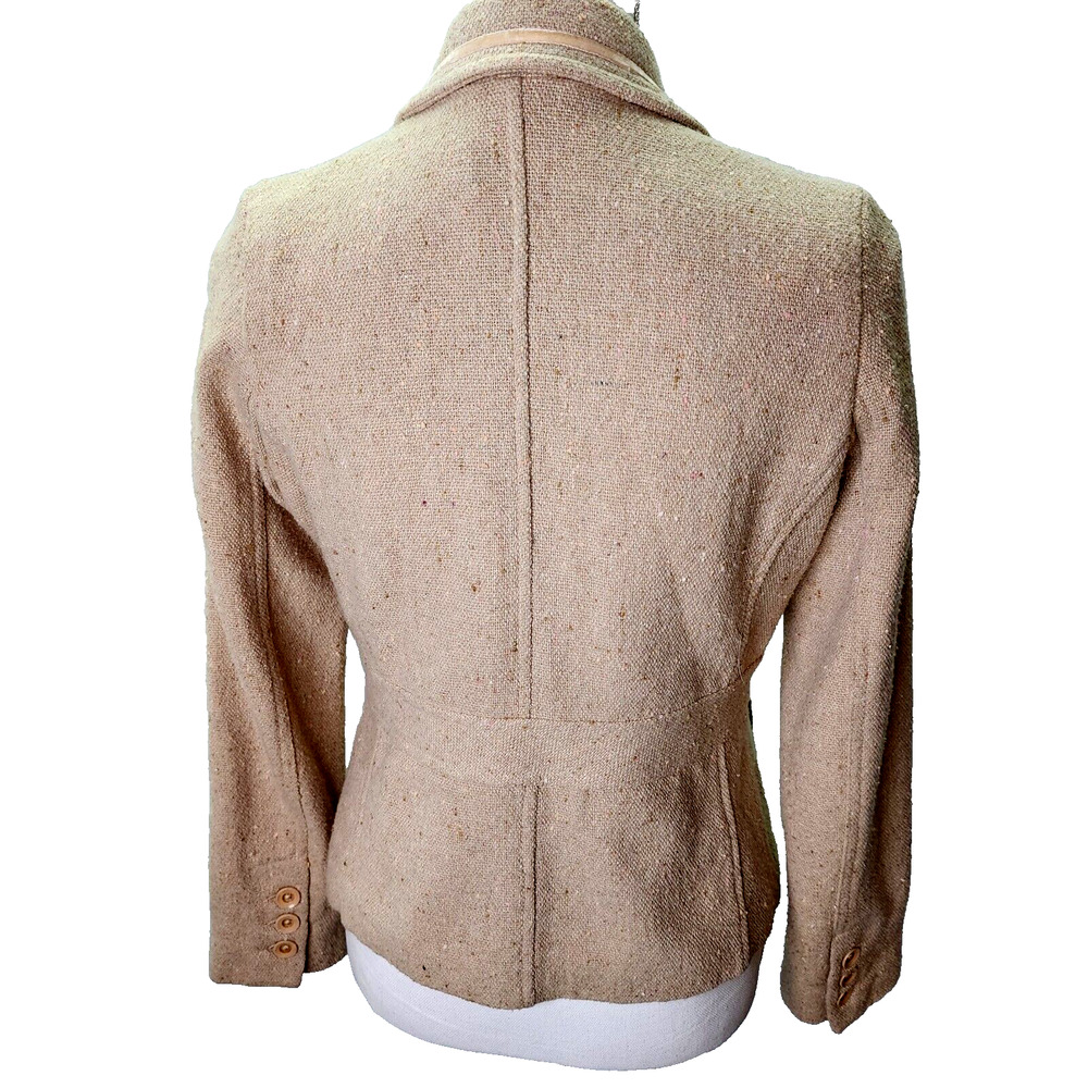 Old Navy Jacket Womans SMALL Khaki Wool Blend Blazer Pockets Lined Office Church - Picture 3 of 13